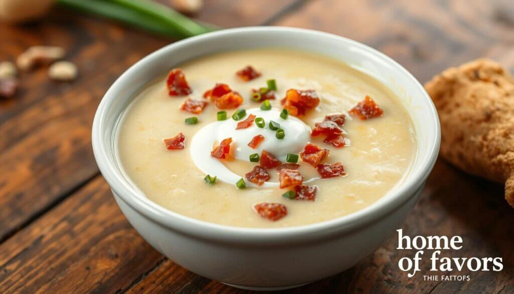 Creamy Homemade Potato Soup Served Warm